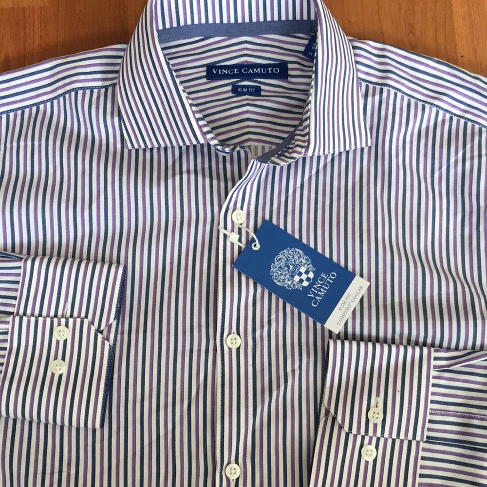 NWT $90 Vince Camuto Men's Shirt 15 34/35 SLIM FIT